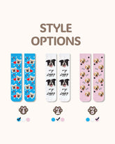 Custom Dog Face Crew Socks Personalized Pet Photo Socks Gift for Pet Lovers